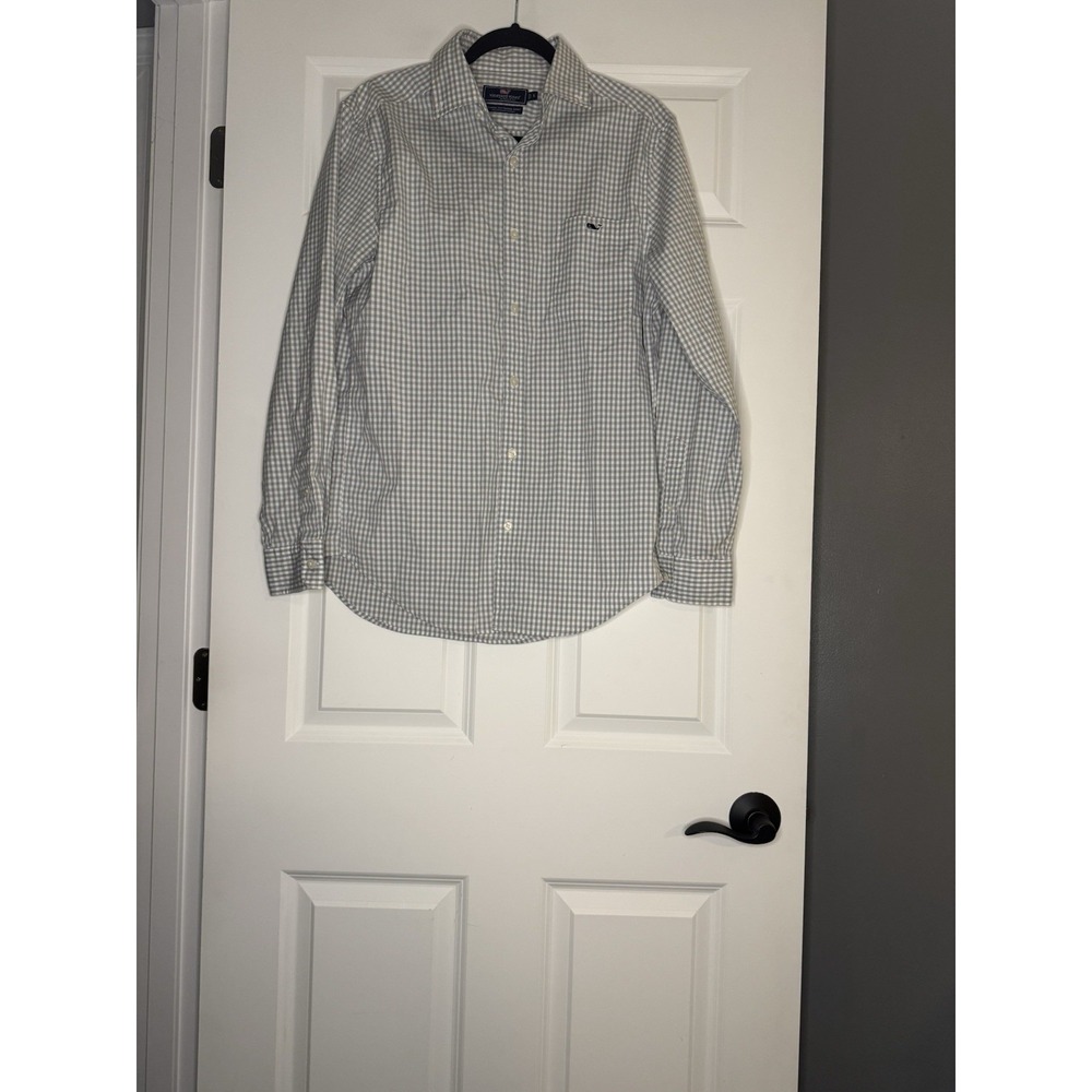 Vineyard Vines Classic Fit Tucker. Button Down Shirt Small Gray White Checkered